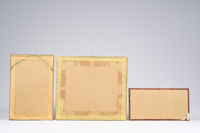 Corneel Lodewijk Pieter Van Gorp (1932-2008): Nu assis, Vue d'une rang&eacute;e de toits &amp; Paysage, aquarelle et crayon sur papier