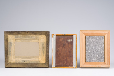 &Eacute;cole europ&eacute;enne: Cinq peintures diverses, huile sur board et panneau, 19&egrave;me/20&egrave;me si&egrave;cle