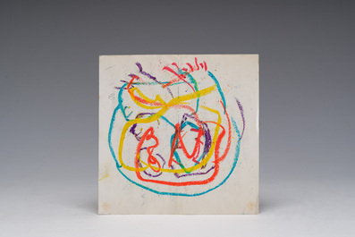 Karel Appel (1921-2006): Sans titre, crayon sur papier avec une lettre au dos, vers 1963