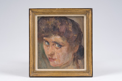 Maurice Sys (1880-1972): Portrait d'une dame, huile sur panneau