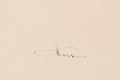 &Eacute;cole europ&eacute;enne: Cinq dessins et eaux-fortes vari&eacute;s, techniques mixtes sur papier, 20&egrave;me si&egrave;cle