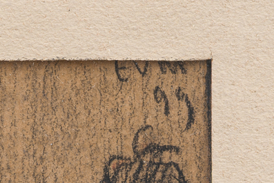 Eugeen Van Mieghem (1875-1930): La procession, technique mixte sur papier, dat&eacute; (18)99