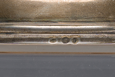 Ciboire en argent &agrave; d&eacute;cor dede motifs floraux grav&eacute;s et des armoiries de la famille Quintin (de Kercadio) de Bretagne, France, 19&egrave;me si&egrave;cle