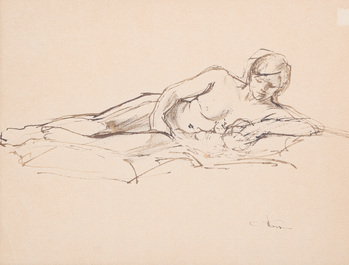 &Eacute;cole europ&eacute;enne: Cinq dessins et eaux-fortes vari&eacute;s, techniques mixtes sur papier, 20&egrave;me si&egrave;cle