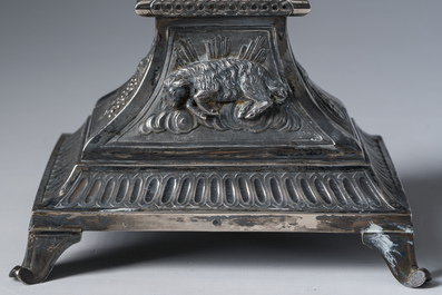 Ostensoir en argent partiellement dor&eacute; &agrave; d&eacute;cor de ch&eacute;rubins, poin&ccedil;on du ma&icirc;tre Jean-Fran&ccedil;ois M&eacute;zard, 950/000, France, Paris, ca. 1798/1822