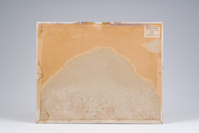 F. Herbin (20&egrave;me si&egrave;cle): Dunes en bord de mer, huile sur carton entoil&eacute;