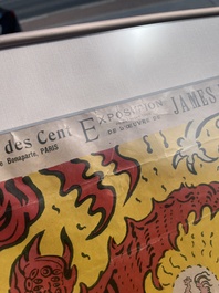 James Ensor (1860-1949): 'Duivels die mij sarren', affiche voor de tentoonstelling bij Salon des Cent in Parijs, kleurenlithografie, [gedateerd 1898]