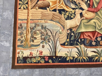 Tapisserie murale &agrave; d&eacute;cor de 'La tonte des moutons', Manufacture royale De Wit, Flandres, Malines, 20&egrave;me si&egrave;cle