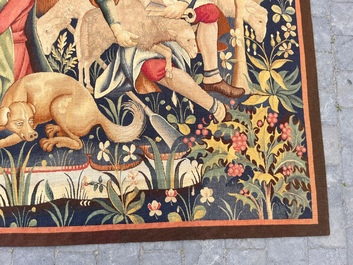 Tapisserie murale &agrave; d&eacute;cor de 'La tonte des moutons', Manufacture royale De Wit, Flandres, Malines, 20&egrave;me si&egrave;cle