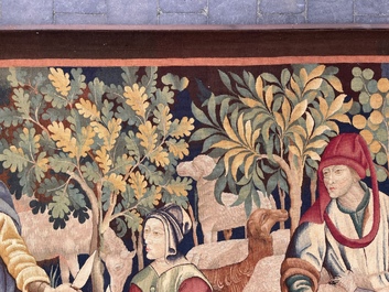 Tapisserie murale &agrave; d&eacute;cor de 'La tonte des moutons', Manufacture royale De Wit, Flandres, Malines, 20&egrave;me si&egrave;cle