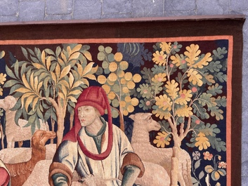 Tapisserie murale &agrave; d&eacute;cor de 'La tonte des moutons', Manufacture royale De Wit, Flandres, Malines, 20&egrave;me si&egrave;cle