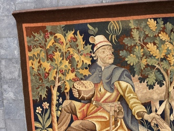 Tapisserie murale &agrave; d&eacute;cor de 'La tonte des moutons', Manufacture royale De Wit, Flandres, Malines, 20&egrave;me si&egrave;cle