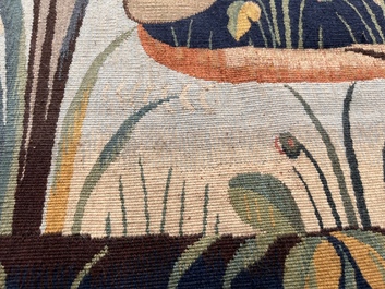 Tapisserie murale &agrave; d&eacute;cor de 'La tonte des moutons', Manufacture royale De Wit, Flandres, Malines, 20&egrave;me si&egrave;cle