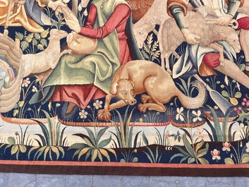 Tapisserie murale &agrave; d&eacute;cor de 'La tonte des moutons', Manufacture royale De Wit, Flandres, Malines, 20&egrave;me si&egrave;cle