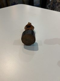 Eight Chinese gilt and polychromed wooden sculptures, 19th/20th C.