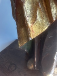 A large polychromed wood sculpture of Saint Elizabeth of Hungary, 18th C.