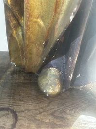 A large polychromed wood sculpture of Saint Elizabeth of Hungary, 18th C.