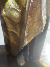 A large polychromed wood sculpture of Saint Elizabeth of Hungary, 18th C.