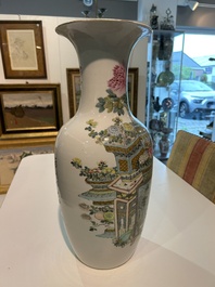 Vase en porcelaine de Chine qianjiang cai &agrave; d&eacute;cor d'antiquit&eacute;s, 19&egrave;me/20&egrave;me si&egrave;cle
