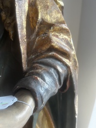 A large polychromed wood sculpture of Saint Elizabeth of Hungary, 18th C.