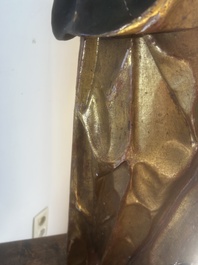 A large polychromed wood sculpture of Saint Elizabeth of Hungary, 18th C.