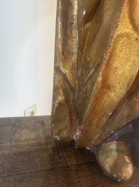 A large polychromed wood sculpture of Saint Elizabeth of Hungary, 18th C.