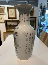 Vase en porcelaine de Chine qianjiang cai &agrave; d&eacute;cor d'antiquit&eacute;s, 19&egrave;me/20&egrave;me si&egrave;cle