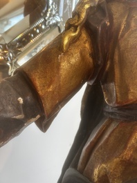 A large polychromed wood sculpture of Saint Elizabeth of Hungary, 18th C.