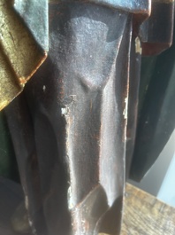 A large polychromed wood sculpture of Saint Elizabeth of Hungary, 18th C.