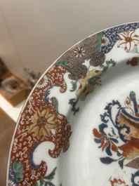 A large Chinese famille verte 'lotus' dish, Yongzheng/Qianlong