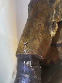 A large polychromed wood sculpture of Saint Elizabeth of Hungary, 18th C.