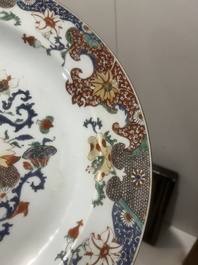 A large Chinese famille verte 'lotus' dish, Yongzheng/Qianlong