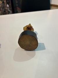 Eight Chinese gilt and polychromed wooden sculptures, 19th/20th C.