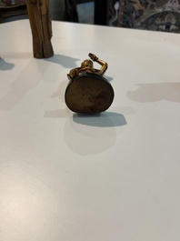 Eight Chinese gilt and polychromed wooden sculptures, 19th/20th C.