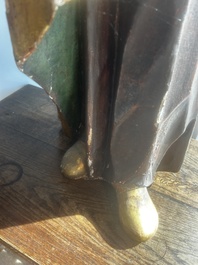 A large polychromed wood sculpture of Saint Elizabeth of Hungary, 18th C.