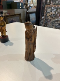 Eight Chinese gilt and polychromed wooden sculptures, 19th/20th C.