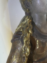 A large polychromed wood sculpture of Saint Elizabeth of Hungary, 18th C.