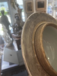 A pair of large Chinese famille rose blue-ground 'dragons and phoenixes' vases with covers, Kangxi mark, 19th C.