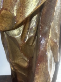 A large polychromed wood sculpture of Saint Elizabeth of Hungary, 18th C.