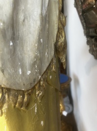 A large polychromed wood sculpture of Saint Elizabeth of Hungary, 18th C.