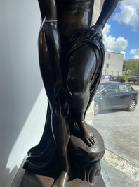 Eug&egrave;ne Cornu (1827-1899): V&eacute;nus sortant du bain ou La baigneuse, bronze &agrave; patine brune