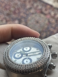 An Ikepod Megapode chronograph titanium and sapphire glass wristwatch designed by Marc Newson, ed. 257/9999, ca. 2000