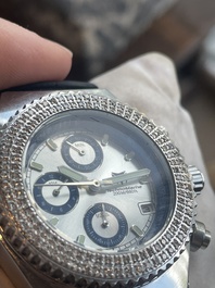 An Ikepod Megapode chronograph titanium and sapphire glass wristwatch designed by Marc Newson, ed. 257/9999, ca. 2000