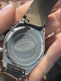 An Ikepod Megapode chronograph titanium and sapphire glass wristwatch designed by Marc Newson, ed. 257/9999, ca. 2000