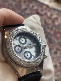 An Ikepod Megapode chronograph titanium and sapphire glass wristwatch designed by Marc Newson, ed. 257/9999, ca. 2000