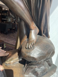 Eug&egrave;ne Cornu (1827-1899): V&eacute;nus sortant du bain ou La baigneuse, bronze &agrave; patine brune