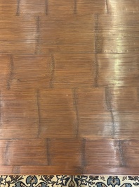 A Chinese bamboo and hardwooden opium table, 20th C.