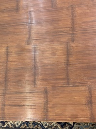 A Chinese bamboo and hardwooden opium table, 20th C.