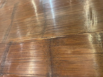 A Chinese bamboo and hardwooden opium table, 20th C.