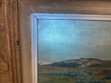 L&eacute;on Frederic (1856-1940): 'Dunes &agrave; Heyst sur Mer', huile sur board